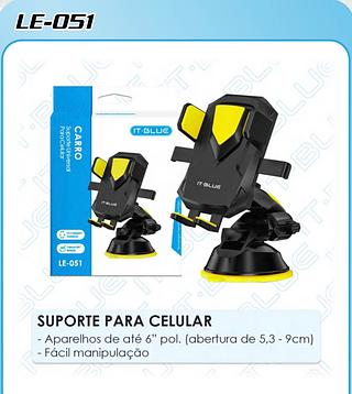 SUPORTE PARA CELULAR - Aparelhos de até 6" pol. (abertura de 5,3 - 9cm)