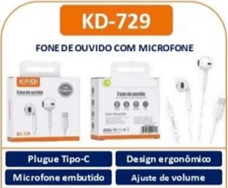 FONE DE OUVIDO COM MICROFONE Plugue Tipo-C