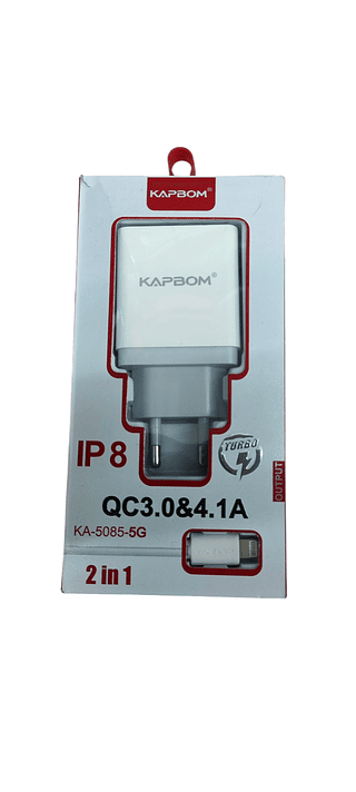 KAPBOM-CARREGADOR-QC3.0&4.1A 2IN1-IOS