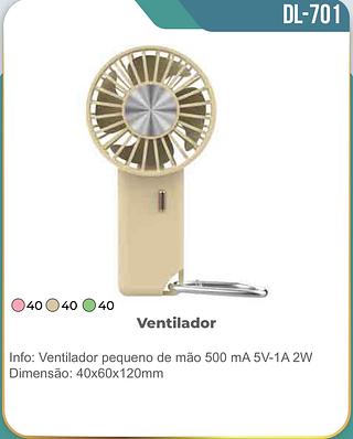 Ventilador pequeno de mão 500 mA 5V-1A 2W