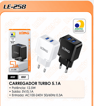 FONTE 2USB TURBO 5.1A