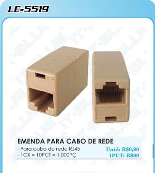EMENDA PARA CABO DE REDE - Para cabo de rede RJ45