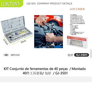 KIT Conjunto de ferramentas de 40 peças cx20pcs