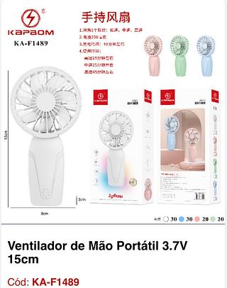 Ventilador de Mão Portátil 3.7V 15cm