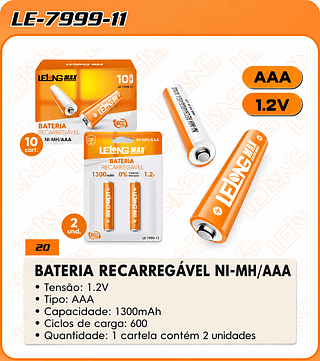 BATERIA RECARREGÁVEL NI-MH/AAA