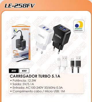 LELONG-CARREGADOR RAPIDO- 5.1A 2USB-V8