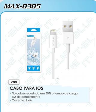CABO PARA IOS - Fio cobre reduzindo em 30% o tempo de carga - 1M de comprimento