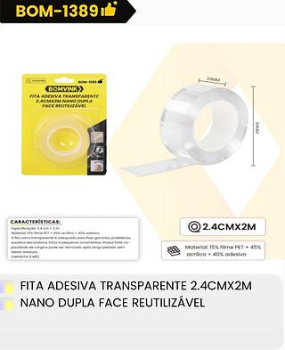 FITA ADESIVA TRANSPARENTE 2.4CMX2M