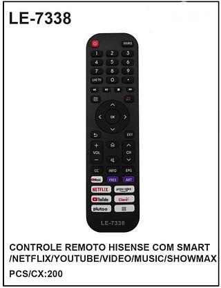 CONTROLE REMOTO HISENSE COM SMART /NETFLIX/YOUTUBE/VIDEO/MUSIC/SHOWMAX