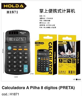 Calculadora A Pilha 8 dígitos (PRETA)