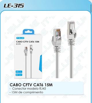 CABO CFTV CAT6 15M - Conector modelo RJ45
