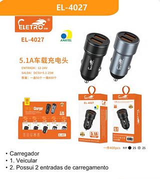 Veicular • Possui 2 entradas de carregamento