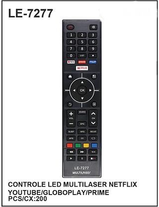 CONTROLE LED MULTILASER NETFLIX YOUTUBE/GLOBOPLAY/PRIME