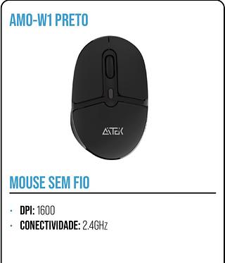 MOUSE SEM FIO DPI: 1600 • CONECTIVIDADE: 2.4GHZ