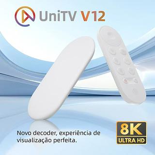 UniTV V12 Torne-se o streaming central do palco, Veja todos os filmes e programas. NETFLIX Goog Store YouTube
