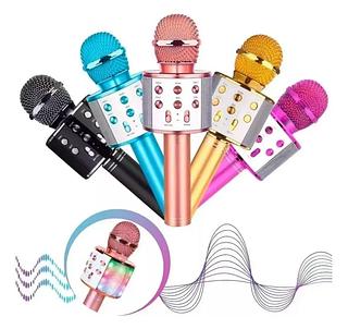 ￼WS-858 - Microfone Infantil de Karaoke Microfone de Brinquedo Sem Fio Bluetooth