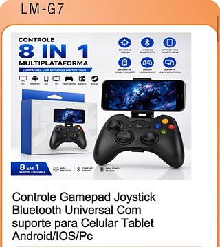 Controle Gamepad Joystick Bluetooth Universal Com suporte para Celular Tablet Android/IOS/Pc