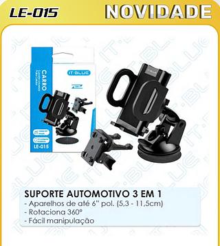 SUPORTE AUTOMOTIVO 3 EM 1