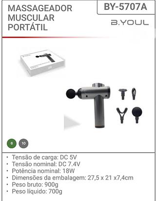 MASSAGEADOR MUSCULAR PORTÁTIL 27,5 x 21 x7,4cm