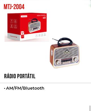 RÁDIO PORTÁTIL •AM/FM/Bluetooth