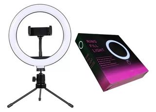 ￼Ring Light LED Iluminador Portatil Com Tripé Suporte Para Celular 6 Polegadas