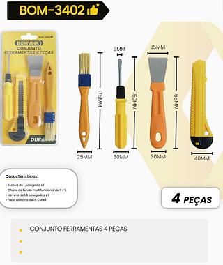 CONJUNTO FERRAMENTAS 4 PECAS