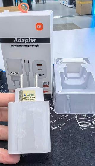 Carregador Turbo 200W + Cabo Tipo C 6A | Carregamento Rápido