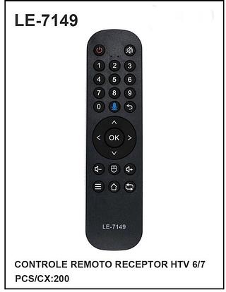 CONTROLE REMOTO RECEPTOR HTV 6/7