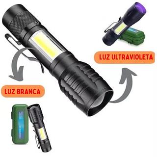 Lanterna De Led Recarregável Luz Negra