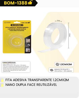 FITA ADESIVA TRANSPARENTE 1.2CMX2M