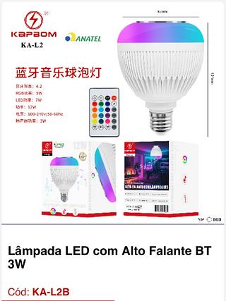 Lâmpada LED com Alto Falante BT 3W