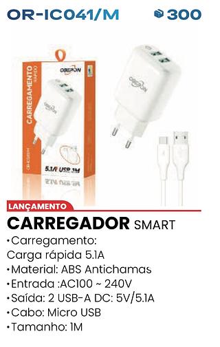 CARREGADOR SMART Cabo: Micro USB