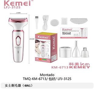 ￼Depilador Feminino Profissional Lady Shaver Kemei Original 4 em 1 KM-6713