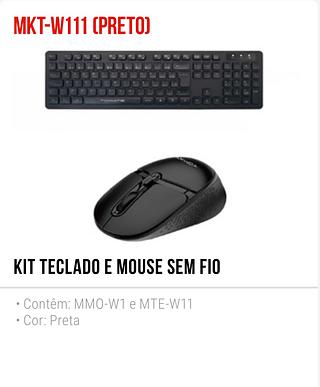 KIT TECLADO E MOUSE SEM FIO