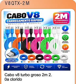 Cabo v8 turbo groso 2m 2. Oa clorido