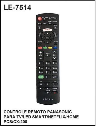 Controle Remoto Panasonic P/ Tv LED Smart/Netflix/Home