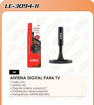 ANTENA DIGITAL PARA TV • Cabo: 5m
