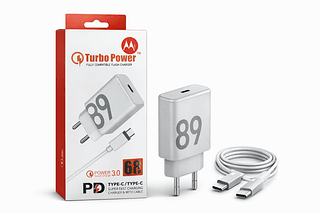 CARREGADOR TURBO POWER MOTOROLA 68W TYPE-C/TYPE-C