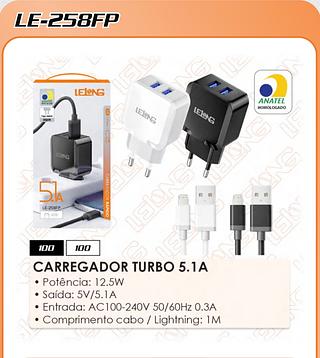 LELONG-CARREGADOR RAPIDO- 5.1A 2USB-IOS
