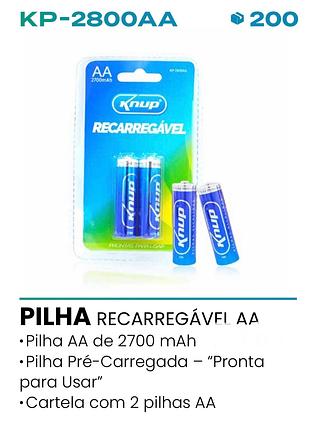 PILHA RECARREGÁVEL AA• Pilha AA de 2700 mAh