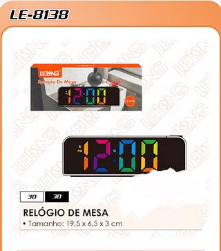 RELÓGIO DE MESA • Tamanho: 19,5 x 6,5 x 3 cm