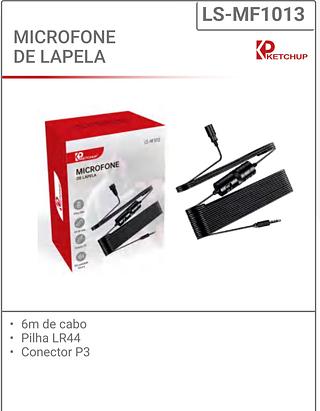 MICROFONE DE LAPELA 6m de cabo
