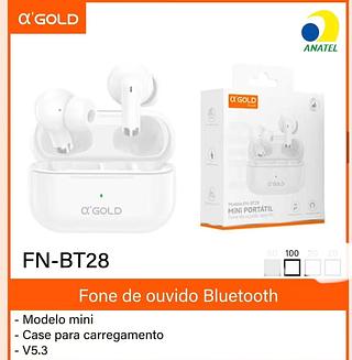 Fone de ouvido Bluetooth - Modelo mini - Case para carregamento - V5.3
