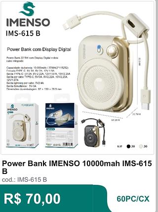 Power Bank IMENSO 10000mah