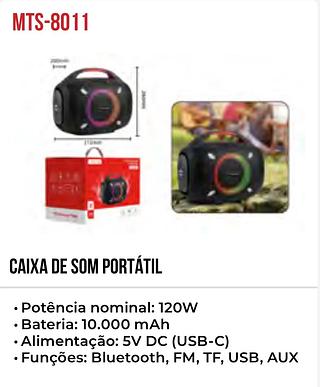 CAIXA DE SOM PORTÁTIL • Potência nominal: 120W