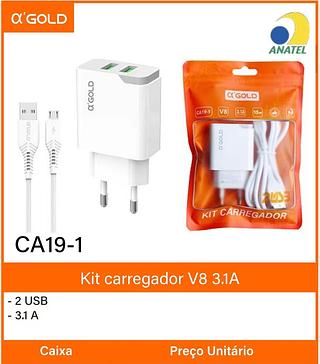 Kit carregador V8 3.1A
