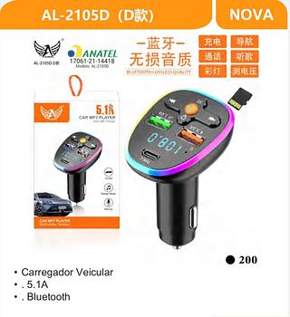 Carregador Veicular • . 5.1A • . Bluetooth