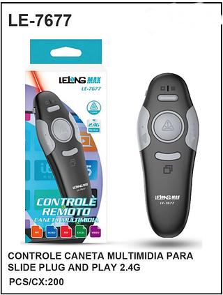 CONTROLE CANETA MULTIMIDIA PARA SLIDE PLUG AND PLAY 2.4G