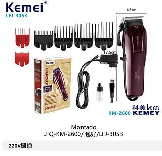 Cortador De Cabelo Kemei Km-2600 Bordô 100v/240v