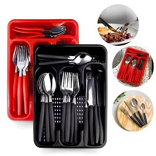 ￼Jogo De Talheres inox Porta Talher Com 17 Peças